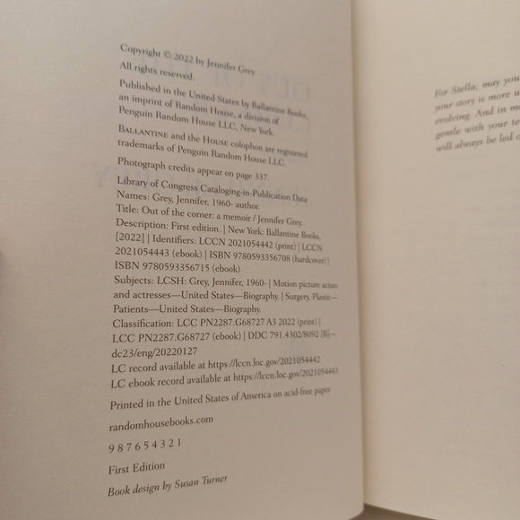 Out of the Corner: A Memoir by Jennifer Grey Hardcover Book - Picture 6 of 7